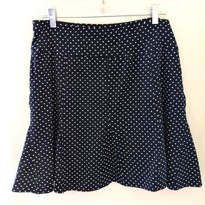 TAIL golf skirt, navy with white polka dots